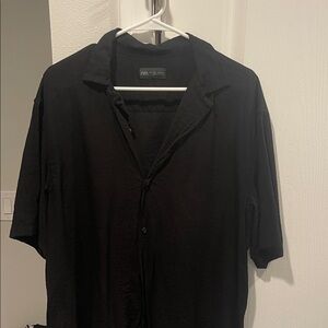 Zara Classic Black Collared Shirt